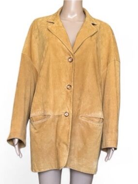 Begedor Italia Vintage Women's Tan Suede Blazer Jacket Oversized Size 8